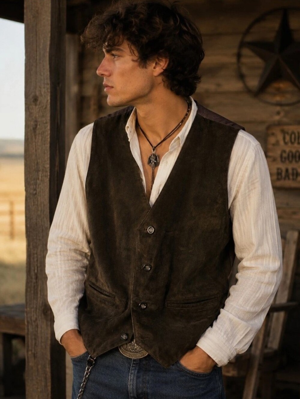Vinatge 90s Wilson's Leather Brown Suede Vest Size XL Western Cowboy